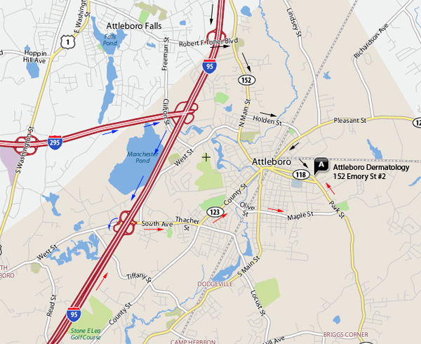 Area Map showing Interstates